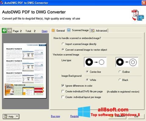 Screenshot PDF to DWG Converter Windows 8