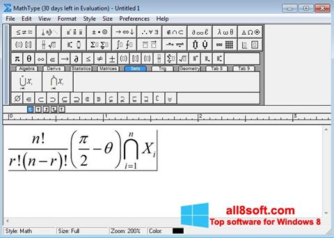 Screenshot MathType Windows 8