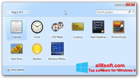 Screenshot 8GadgetPack Windows 8